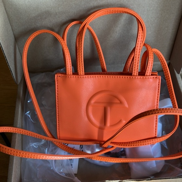 Telfar Vegan Leather Mini Shoulder Bag - Orange - Picture 12 of 13
